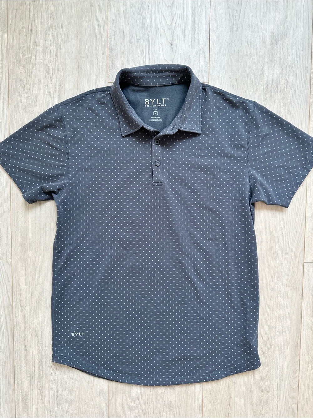 Men's BYLT Charcoal Dot Polo